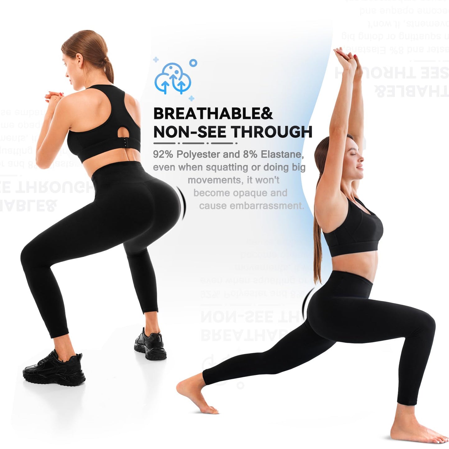 Stanpetix High Waisted Tummy Control Leggings for Women Workout Yoga SM Black