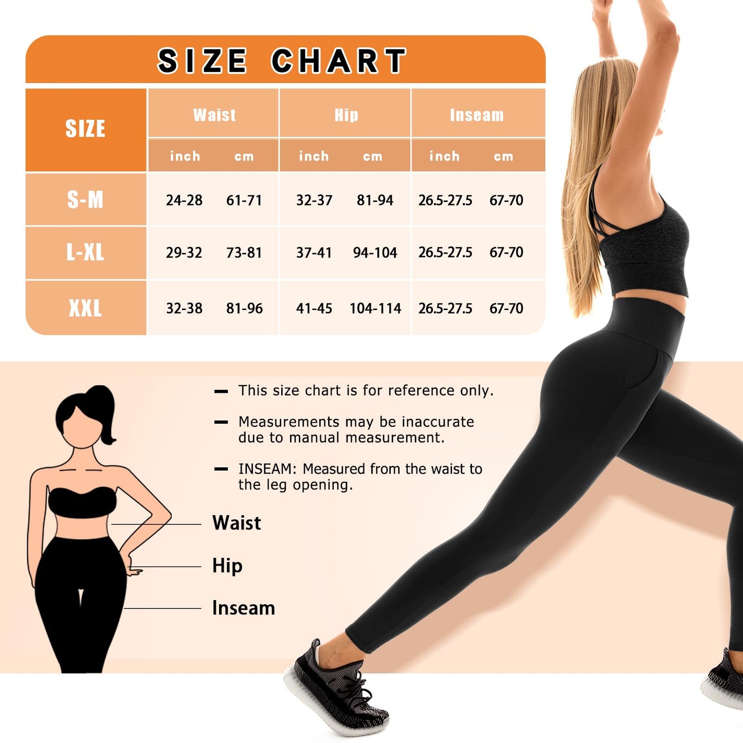 Stanpetix Leggings for Women, High Waist Gym Leggings with Pocket for Workout Running Exercise Black 1 Pack LXL